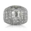 10ct Invisible Setting Emerald Cut White Sapphire Engagement Ring