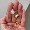 10ctw White Sapphire Ball Back Vintage Drop Earrings