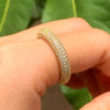 Paved White Sapphire Twist Wedding Band