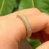 Paved White Sapphire Twist Wedding Band
