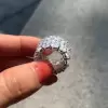 Double-Row Pear Cut White Sapphire Eternity Band