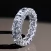 9ctw Radiant Cut White Sapphire Eternity Ring