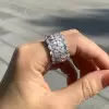 Double-Row Pear Cut White Sapphire Eternity Band