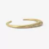 Flush Set Asymmetric Curved Sandblasted Cuff Starry Bangle