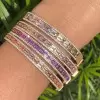 14ctw Baguette Cut Multicolor Tennis Bangle