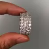 Handmade White Sapphire Radiant Cut Eternity Band Ring