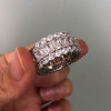 Handmade White Sapphire Radiant Cut Eternity Band Ring