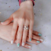 Handmde Heart Round Cut Sterling Silver Women's Band