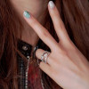 Handmde Heart Round Cut Sterling Silver Women's Band