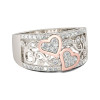 Handmde Heart Round Cut Sterling Silver Women's Band