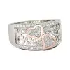 Handmde Heart Round Cut Sterling Silver Women's Band