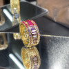 12ctw Radiant Cut Multicolor Sapphire Rainbow Ring