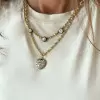 Round Cut White Sapphire Ball Chain Station Necklace