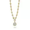 3.8ct Round Cut Pendant Bead Chain Necklace