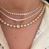 15ctw Bezel Set White Sapphire Modern Statement Necklace