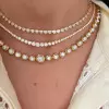 15ctw Bezel Set White Sapphire Modern Statement Necklace