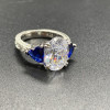 5ct Oval Cut Three Stone Art Deco Engagement Ring