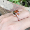 6ct Emerald Cut Bicolor Tourmaline Engagement Ring