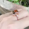 6ct Emerald Cut Bicolor Tourmaline Engagement Ring