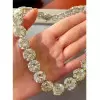 240ctw Round Cut White Sapphire Statement Necklace