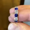 2.52ct Round Cut Blue Sapphire Eternity Band