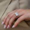 8ctw Oval Cut Under Halo Three Stone Engagement Ring