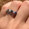 Handmade 1.65CT Sapphire & Diamond Anniversary Band