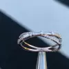 Fashion Criss Cross Baguette & Round Diamond Anniversary Band in Rose Gold Tone