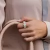 10.7ct Five-Stone White Sapphire Wedding Band in Gold