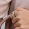10.7ct Five-Stone White Sapphire Wedding Band in Gold