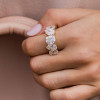 10.7ct Five-Stone White Sapphire Wedding Band in Gold