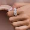 10.7ct Five-Stone White Sapphire Wedding Band in Gold
