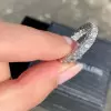 3.75ctw Round Cut White Sapphire 4 Rows Eternity Band