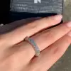 3.75ctw Round Cut White Sapphire 4 Rows Eternity Band
