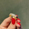 1.95ct Round Cut White Sapphire Half Double Row Band in Gold
