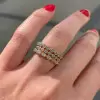 Handmade 3pcs Marquise&Round Cut Wedding Eternity Band