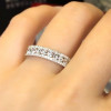 Round Cut White Sapphire Classic Dainty Wedding Band