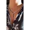26ctw Pear and Round White Black Necklace