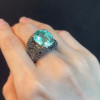8.2ct Oval Cut Mint Green Paved Cocktail Ring