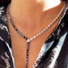 26ctw Pear and Round White Black Necklace