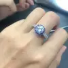 Round Cut White Sapphire Engagement Ring