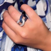 Paved White Black Sapphire Bold Knot Unisex Ring