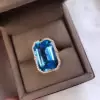 14ct Emerald Cut Amethyst Halo Cocktail Ring