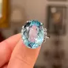 15ct Oval Cut Aquamarine Classic Cocktail Ring