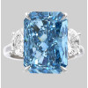 8.4ct Radiant Cut Aquamarine Three-stone Engagement Ring