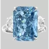 8.4ct Radiant Cut Aquamarine Three-stone Engagement Ring