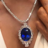 12.8ct Oval Cut Blue Sapphire Pendant Necklace