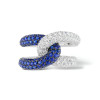 Paved White Black Sapphire Bold Knot Unisex Ring
