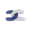 Paved White Black Sapphire Bold Knot Unisex Ring