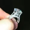 4ct Round Cut White Sapphire Engagement Ring